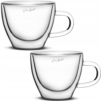 Set doua cesti dublu borosilicate THERMO pentru bauturi reci si calde 190 ml
